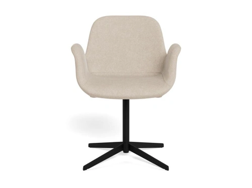Krzesło Beth obrotowe do jadalni beżowe tapicerowane loft Actona