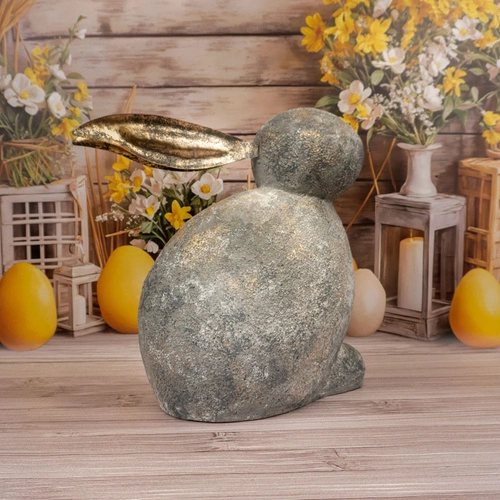 Intesi figurka wielkanocna siedzący królik 51 cm szary nowoczesna dekoracja do salonu