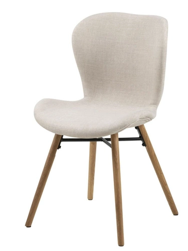 Krzesło tapicerowane Batilda Actona beżowe do jadalni nowoczesne z drewnianymi nogami