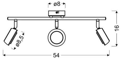 Lampa sufitowa LED Mild szara regulowana 3-punktowa do salonu i sypialni 54 cm
