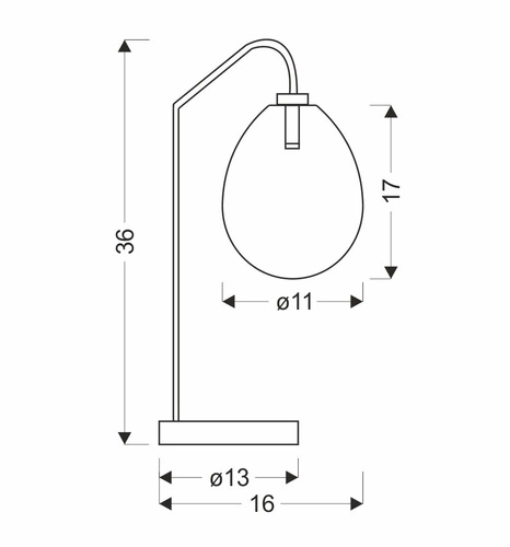 Lampka nocna szklana Lukka nowoczesna do sypialni i salonu chromowana Ledea 36 cm