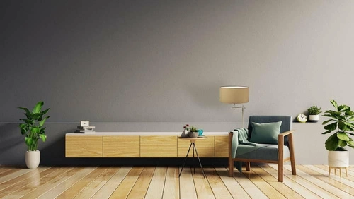 Lampka nocna ALASKA nowoczesna niebieska z abażurem do sypialni i salonu LYSNE 55 cm