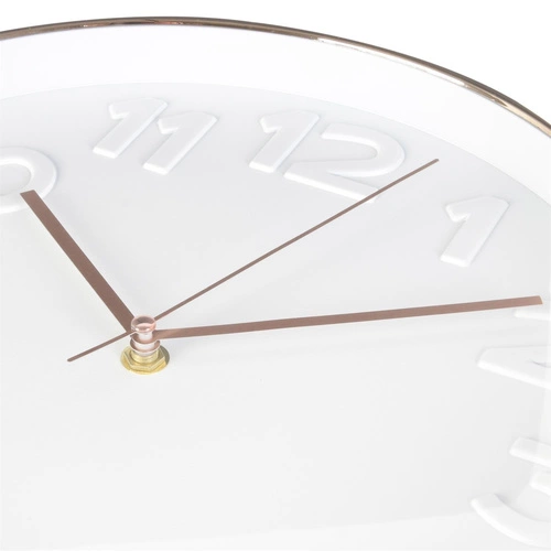 Zegar ścienny Rotin Intesi biały i złoty nowoczesny do salonu metalowy Ø 31 cm