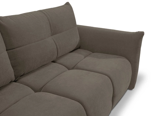 Sofa rozkładana Bode 3 osobowa z pojemnikiem do salonu brązowo-szara nowoczesna
