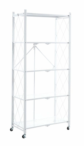 Regał metalowy na kółkach Kingsley biały loftowy do garderoby, sypialni i przedpokoju 158 cm