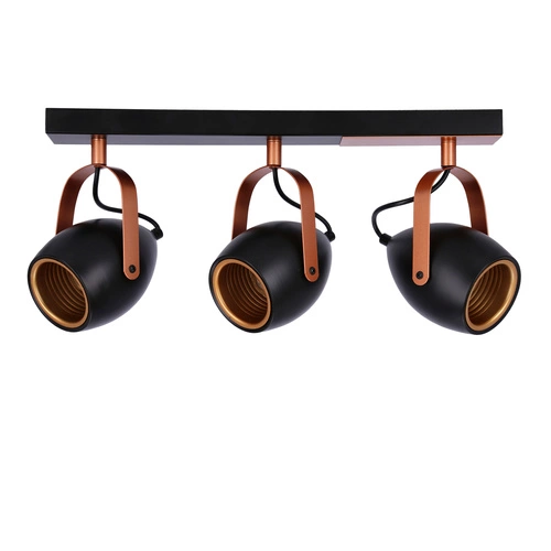 Lampa sufitowa Anica czarna złota 3-punktowa regulowana do salonu i nad stół