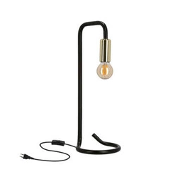 Nowoczesna lampa stołowa Hera czarno złota metalowa do salonu i sypialni Candellux