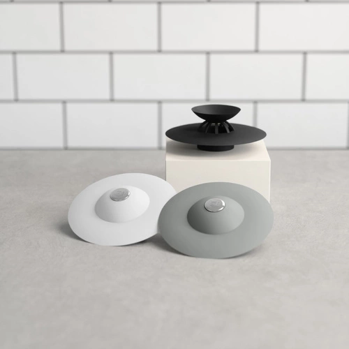 Korek do zlewu silikonowy Umbra Flex czarny uniwersalny do łazienki i kuchni 10 cm