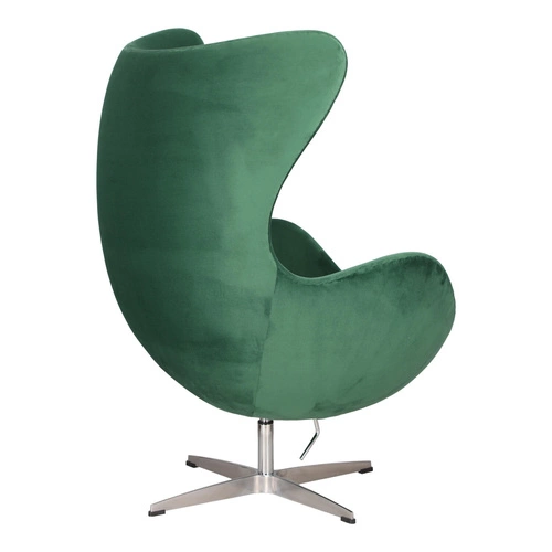 Fotel Jajo Velvet zielony obrotowy do salonu welurowy D2.DESIGN inspirowany Egg
