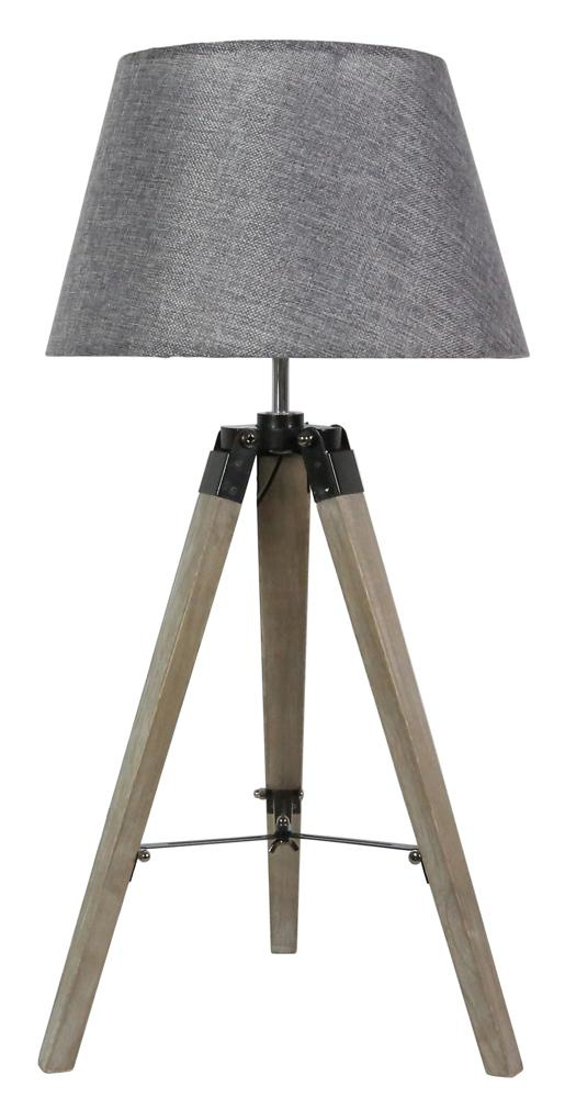 Lampa stołowa Lugano 1x60W E27 szary + abażur o tym samym indeksie
