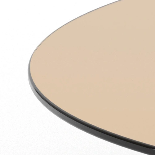 Stolik kawowy Samos okrągły szklany brązowy 80 cm do salonu