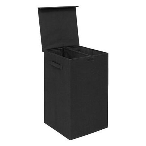 Kosz na pranie do łazienki Colorama 74l dwukomorowy składany czarny klasyczny 5five