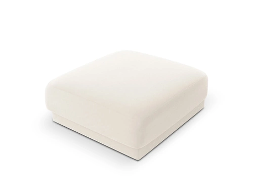 Pufa Miley welurowa beżowa kwadratowa 90x90 cm nowoczesna do salonu i sypialni