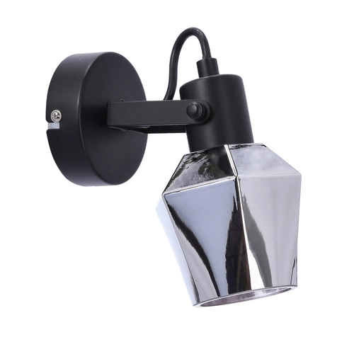 Kinkiet ścienny Randi nowoczesny czarny z dymionym kloszem do salonu i sypialni Candellux