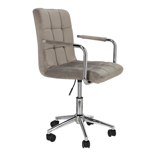 Fotel biurowy ergonomiczny Cosmo Arm szary welurowy obrotowy z podłokietnikami do biura