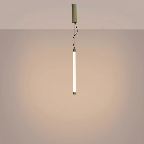 Lampa wisząca TRANG LED oliwkowa pojedyncza regulowana nad wyspę