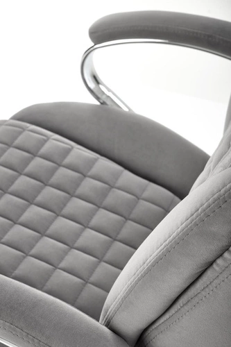 Fotel biurowy ergonomiczny Ukka szary welurowy z regulacją wysokości i odchylenia do pracy