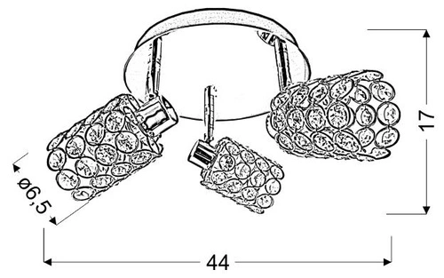 Plafon sufitowy glamour York chrom okrągły do salonu i sypialni CANDELLUX 44 cm