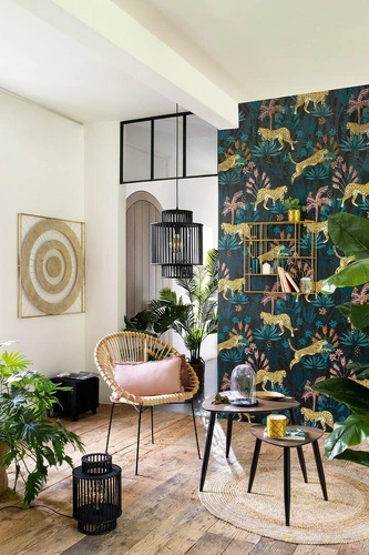 Zestaw 2 stolików kawowych Mileo S orzech drewniany do salonu wysoki loft Atmosphera