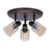 Lampa sufitowa Agra plafon brunatny 3x40W E14 klosz bursztynowy