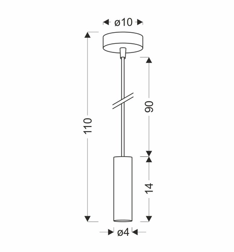 Lampa wisząca tuba złota Dallas 142 mm glamour do salonu i jadalni Ledea