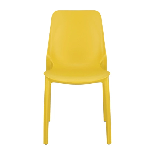 Krzesło ogrodowe Ginevra żółte z tworzywa sztaplowane nowoczesne do ogrodu i na taras SCAB Design
