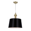 Lampa wisząca Prima gold złoty satynowy 1x60W E27 abażur czarny