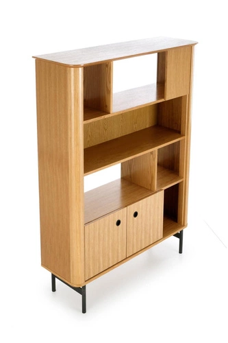 Regał na książki do salonu Zefir loftowy dąb czarny szeroki nowoczesny Intesi 117 cm