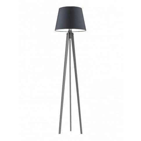 Lampa podłogowa CURACAO abażur czarny stelaż popielaty