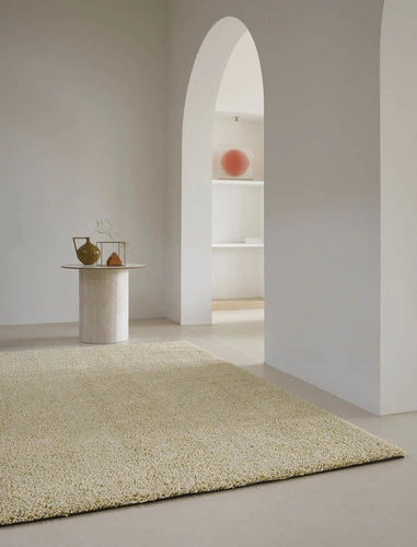 Dywan nowoczesny wełniany Trace Cut turmeric yellow 200x300 do salonu i sypialni łatwy w czyszczeniu