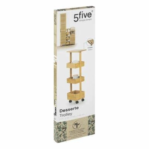 5five simply smart drewniany wózek kuchenny z bambusa na kółkach, 3-poziomowy, do kuchni