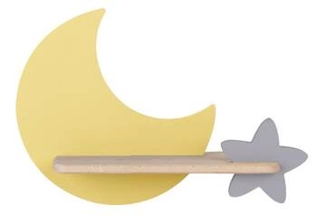 Kinkiet ścienny Moon LED 5W złoty klasyczny do pokoju dziecięcego drewniany CANDELLUX