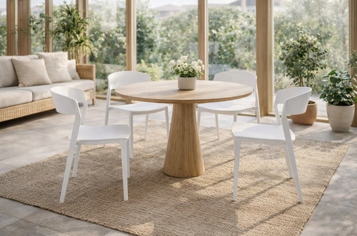 Krzesło Ribbon Intesi białe nowoczesne z tworzywa do jadalni i kuchni