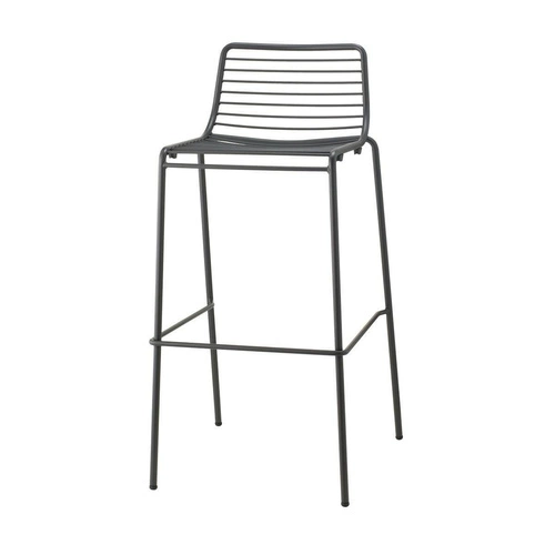 Hoker metalowy Summer antracytowy z oparciem do kuchni i wyspy nowoczesny 75 cm SCAB Design