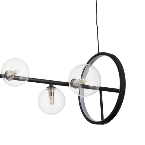 Lampa wisząca ORION LONG-90 czarna LED z kulami szklanymi do salonu nad stół 90cm