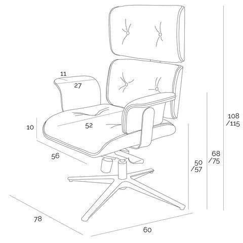 Fotel biurowy ergonomiczny VIP Exclusive Home czarny skórzany z podnóżkiem obrotowy D2.DESIGN