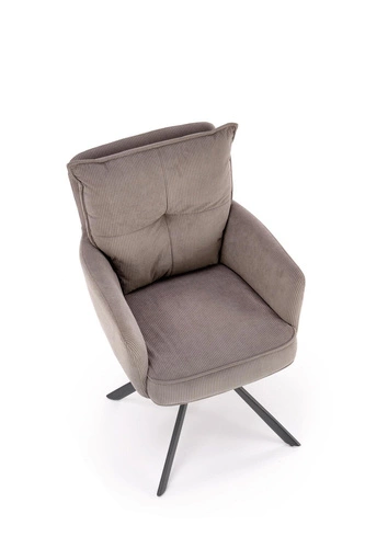 Fotel obrotowy Aldora Intesi szary sztruks nowoczesny do biura i salonu kompaktowy