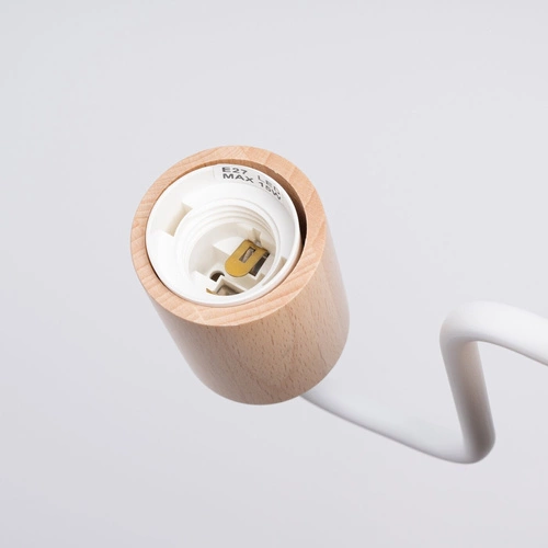 Kinkiet ścienny TIMBO biały nowoczesny skandynawski loftowy do salonu i sypialni drewno metal