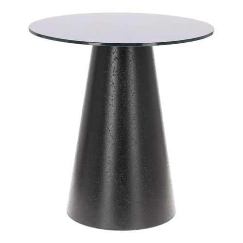 Stolik kawowy Soleilo okrągły 60 cm czarny nowoczesny do salonu minimalistyczny Intesi