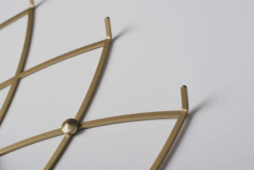 Lotos Wieszak ścienny złoty metalowy nowoczesny do przedpokoju POLYHEDRA