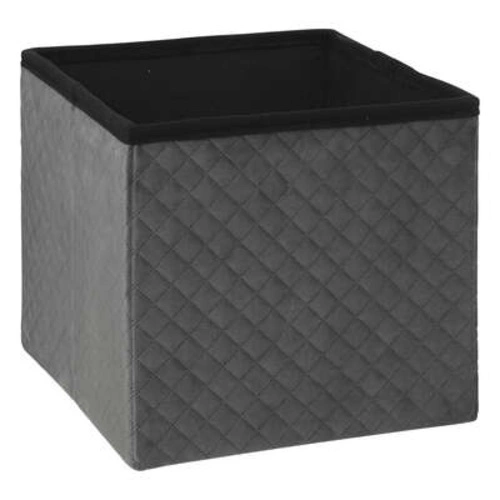 Pufa Kali welurowa szara 31x31 cm ze schowkiem do salonu i przedpokoju nowoczesna