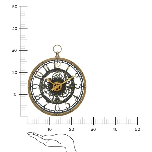 Zegar ścienny industrialny Meca Atmosphera postarzałe złoto Ø 27 cm do salonu lub biura
