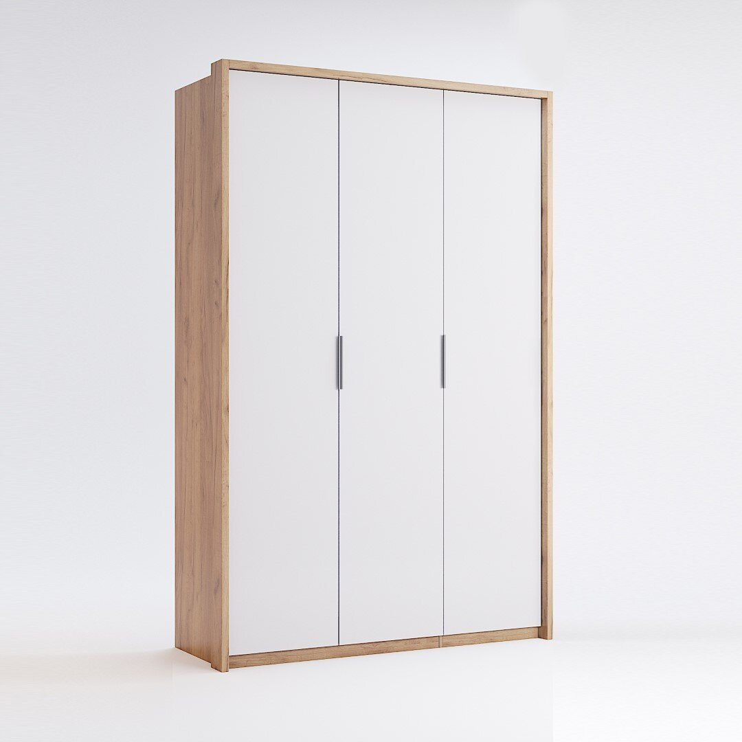 Szafa Tissa 140cm dąb craft/biały połysk