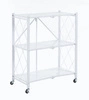 Regał metalowy Eamy biały na kółkach 3 półki nowoczesny do gabinetu lub kuchni