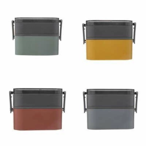 Lunchbox 5five Simply Smart 1,5l nowoczesny szary z przegrodami do pracy i szkoły