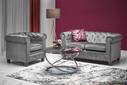 Sofa Dassion welwet szara