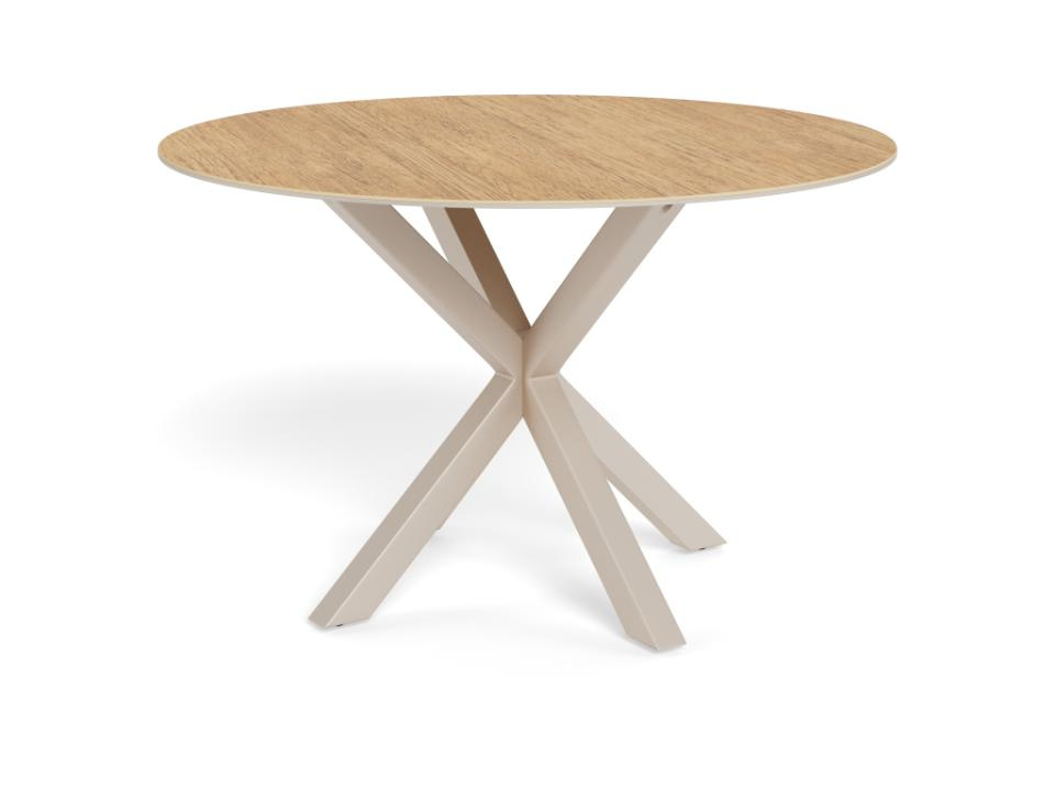 Stół okrągły Heaven 119 cm do jadalni ceramika dąb kaszmir nowoczesny