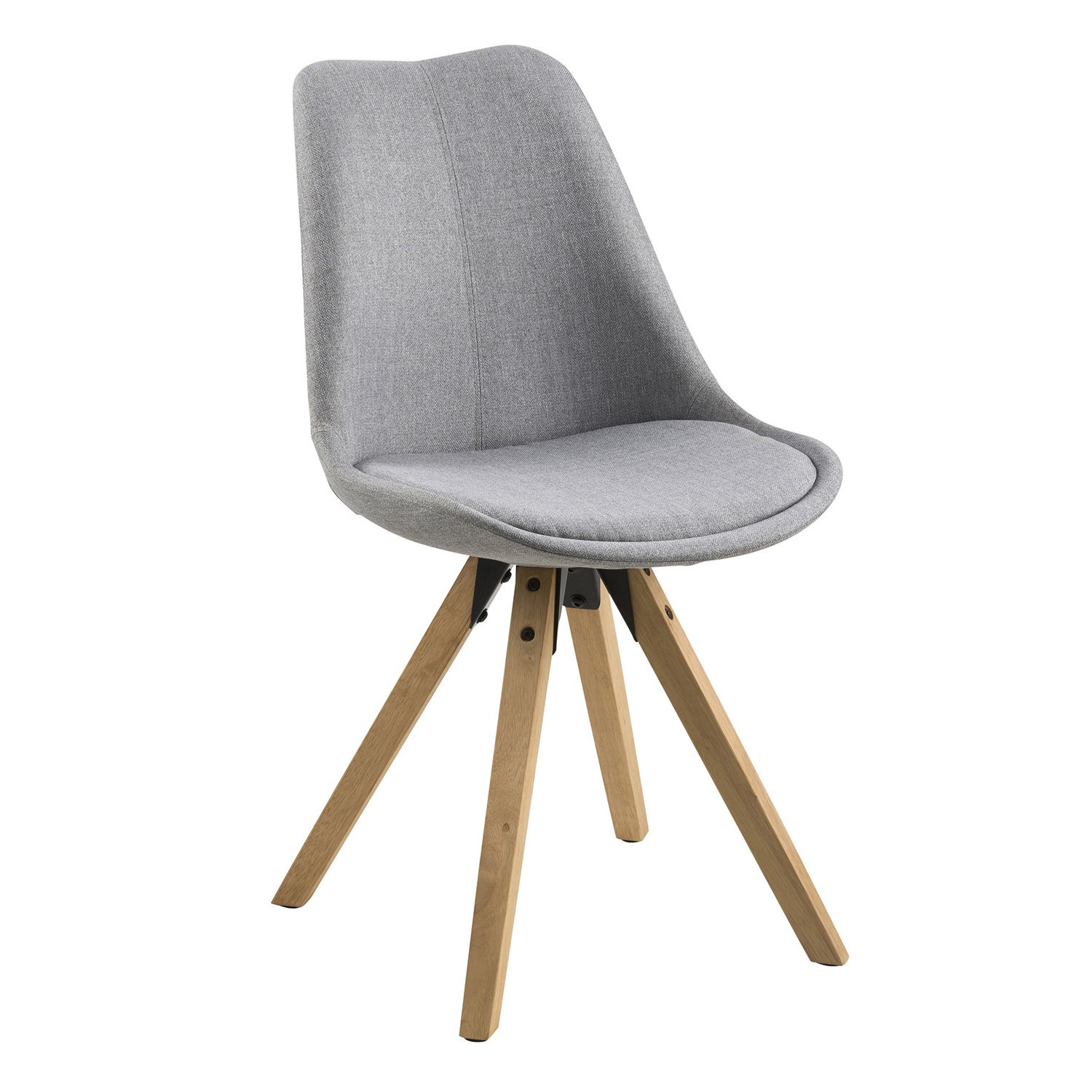 Zestaw 2 krzeseł tapicerowanych Dima Actona skandynawskie do jadalni szare drewniane