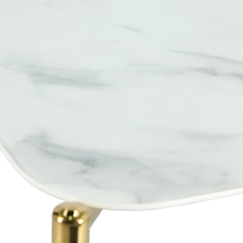 Stolik kawowy Pista prostokątny biały szklany glamour do salonu Intesi 120x60 cm