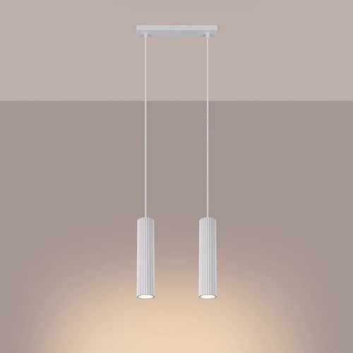 Lampa wisząca KARBON 2 biała nowoczesna regulowana do salonu kuchni lub nad stół